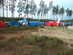 Club tents at the finish area