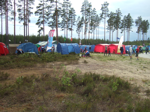 Club tents at the finish area