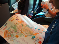 On the train north again - the map with all the controls. Just as well we didn't have to find all of them.