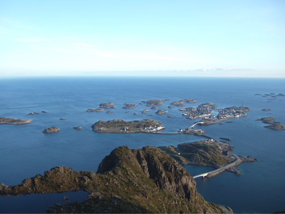 Henningsvær from the top of Presten