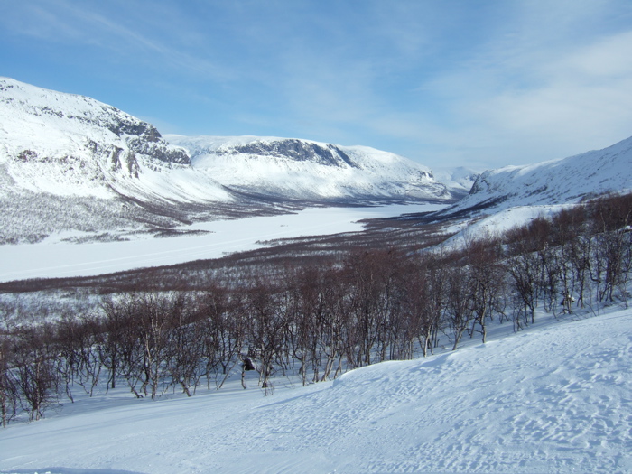 Looking back down the lake from Varregaska